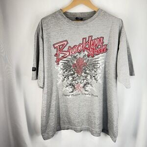Brooklyn Xpress Graphic Embroidered T Shirt‎ Men's XXL Gray Streetwear